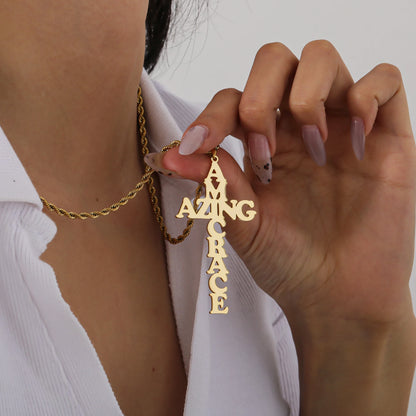 Cross Necklace Customized Name Necklace 18K Gold Plated Name Pendant Personalization Couple Name Jewelry Christmas Gift for Him